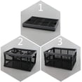 thumbnail image 3 of Pekky 34 Quart Plastic Milk Crates Stackable, Collapsible Storage Crate, 2 Packs, 3 of 6