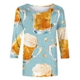 thumbnail image 4 of PuLe Long Sleeve Shirts for Women Womens 3/4 Length Sleeve Tops Casual Three Quarter Sleeve T-Shirts Round Neck Cute Tunic Tops Summer Blouses for Women 2024 ﻿, 4 of 4