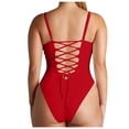 thumbnail image 2 of Women's Backless Neck Tie Up Swimsuit Large Size Solid Color Triangle Bikini Monokini Hot Transparent Bikini Woman High Waist Bikini Long Shorts Bikini Styler Boxing Shorts Plus Size Bikini Top Shaver, 2 of 6