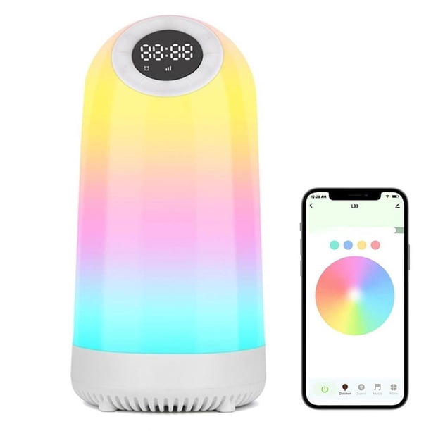 Toystoory Altavoz compatible con Bluetooth Luz de ambiente Sensor táctil Pantalla de tiempo Accesorio eléctrico Mujer Exterior Interior Iluminación y accesorios