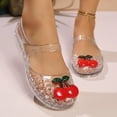 thumbnail image 2 of Xijirk Sandals Women Adjustable Ankle Strap Jelly Hollow Weave Translucent Flat Sole Sandals for Daily and Beach Wear,8.5, 2 of 9
