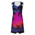 thumbnail image 4 of Pisexur Robes d'Été pour Femmes Décontractées Hawaïennes à Fleurs Robe de Plage Col Rond Sans Manches Mode Bohème Robe de Plage à Fleurs Robe d'Été Robe Trapèze P-2TG, 4 of 5