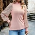 thumbnail image 4 of Aboser Womens Sequin Tops for Party Slim Fit Dressy Blouse Sparkle Glitter Shirt Comfy Long Sleeve Blouses Mock Neck Pullover Top Solid Color Cocktail Shirts, 4 of 8