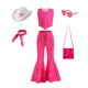 thumbnail image 1 of Disfraz rosa de película para niña, conjunto de ropa con Top estrellado y pantalones, vestido de princesa para fiesta de cumpleaños y Halloween, 2023, 1 of 3