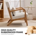 thumbnail image 5 of Mid Century Modern Accent Chair, Arm Chair Living Room Chairs with Lumbar Pillow Upholstered Lounge Reading Chair with Solid Wood Frame & Corduroy Fabrics for Living Room Bedroom (Beige), 5 of 6