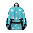 thumbnail image 3 of Unicorn and Dot Blue Pattern Cute School Backpack Bag for School with Padded Back and Adjustable Shoulder Straps 15.25"x11.5"x5.25", 3 of 5