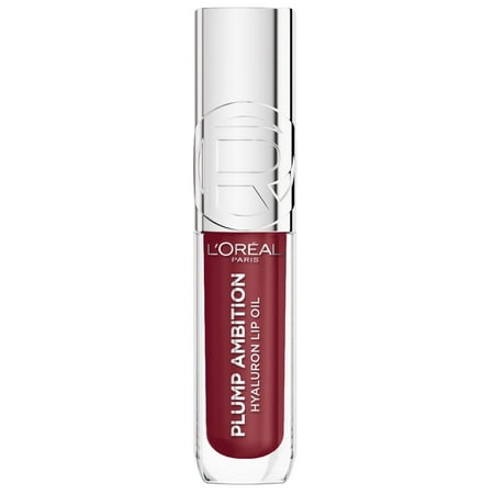 L'Oréal Paris Plump Ambition Hyaluron Lip Oil 24HR Care Lip Gloss with Hyaluronic Acid, Berry Jolie, 0.16 fl oz