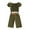 Green, variant on ZACPNCV Toddler Girls Summer Outfits 2 Piece Set Puff Sleeve Top and High Waist Pants with Belt Khaki 18-24 Months