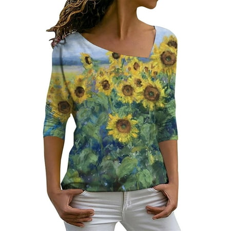 

Qufokar Sivvan Scrubs for Women Long Sleeve Shirt Women Short Sleeve Womens Blouses Fashion 2022 Long Sleeve V Neck Loose Casual Floral Printed Blouses Tops And T Shirts
