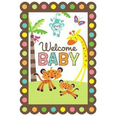 amscan fisher price baby shower folded invitation 8 pack party