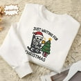 thumbnail image 2 of Skeleton Coffee Embroidered Christmas Sweatshirt, Merry Xmas Embroidery Shirt, Cute Holiday Stitch Top, Festive Christmas Gift Tee, 2 of 5