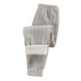 thumbnail image 2 of Boys Girls Fleece Lined Sweatpants Winter Padded Warm Striped Cotton Joggers Kids Soft Comfy Bottoms Pants New Girls Sweatpants Gray 160, 2 of 7