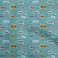 thumbnail image 1 of oneOone Cotton Poplin Dark Teal Green Fabric Writing Text Craft Projects Decor Fabric Printed By The Yard 56 Inch Wide, 1 of 4