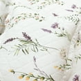thumbnail image 6 of Lush Decor Watercolor Wildflower Scallop Edge Floral Quilt Set, 3 Piece Set, Full/ Queen, Neutral & Multi - Pretty Botanical Bedding Set - Scalloped Quilt - Garden Flowers - Spring Decor, 6 of 10