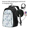 thumbnail image 2 of Balery Retro ice blue snowflakes Mochila con carga USB para hombre y mujer - Mochila impermeable y antirrobo para laptop con puerto USB para viajes, trabajo, 2 of 7