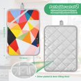 thumbnail image 6 of Yayeee Pot Holders Kitchen Heat Resistant with Pocket 7"x9.8" Cotton Oven Cooking Hot Pads, Purple Triangles, 6 of 7