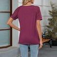thumbnail image 7 of JGGSPWM Women's Casual Short Sleeve T Shirts Loose Breathable Comfortable Round Neck Basic Loose Tunic Tops Red M, 7 of 7