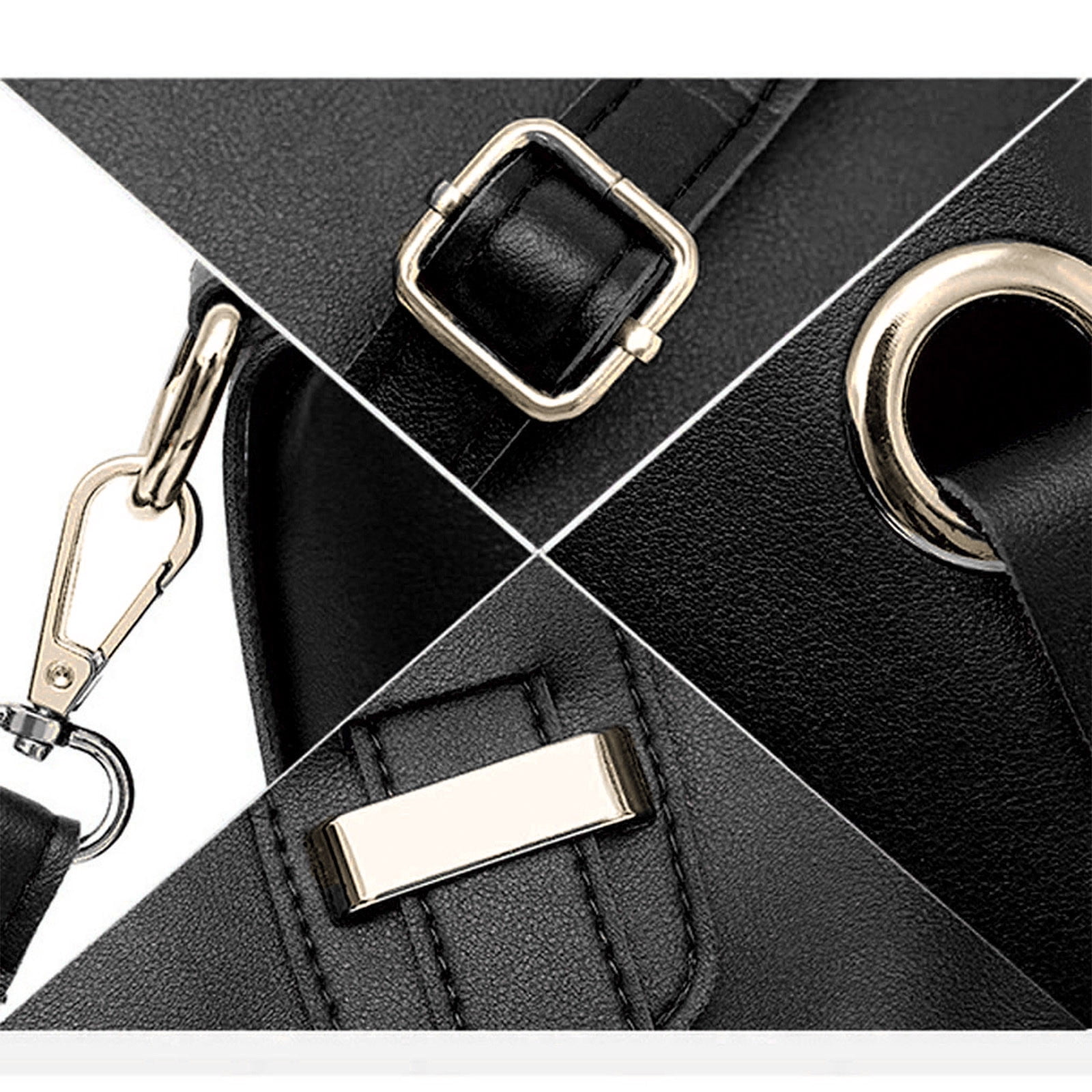 Quinlirra Set of 3 Purses for Women Tote Purse and Wallet Set Shoulder Satchel Bags, Women Handbag Wallet Tote Bag Shoulder Bag, Gifts for Women-Black&Set of 3