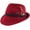 Red, variant on German Alpine Wool Brown Edelweiss Fedora Hat with Feather & for Men & Women | L