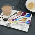 thumbnail image 3 of Travelwant Shell Shape Teaspoon, Colorful Stainless Steel Tea Dinner Table Mixing Spoon Kit, Dessert Coffee Sugar Spoon for Desserts, Sugar, Demitasse, Afternoon Tea, Kitchen and Bar Ice-cream, Coffee, 3 of 7