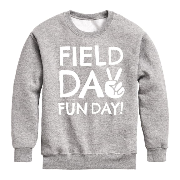 Instant Message - Field Day Fun Day Peace Sign - Toddler And Youth Crewneck Fleece Sweatshirt