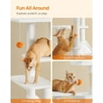 thumbnail image 4 of 56.3'' Cat Tree Tower for Indoor Cats ,Multi-Level Cat Condo Cat Furniture with Scratching Posts, Perches, Hammock, Cave Cream White, 4 of 6