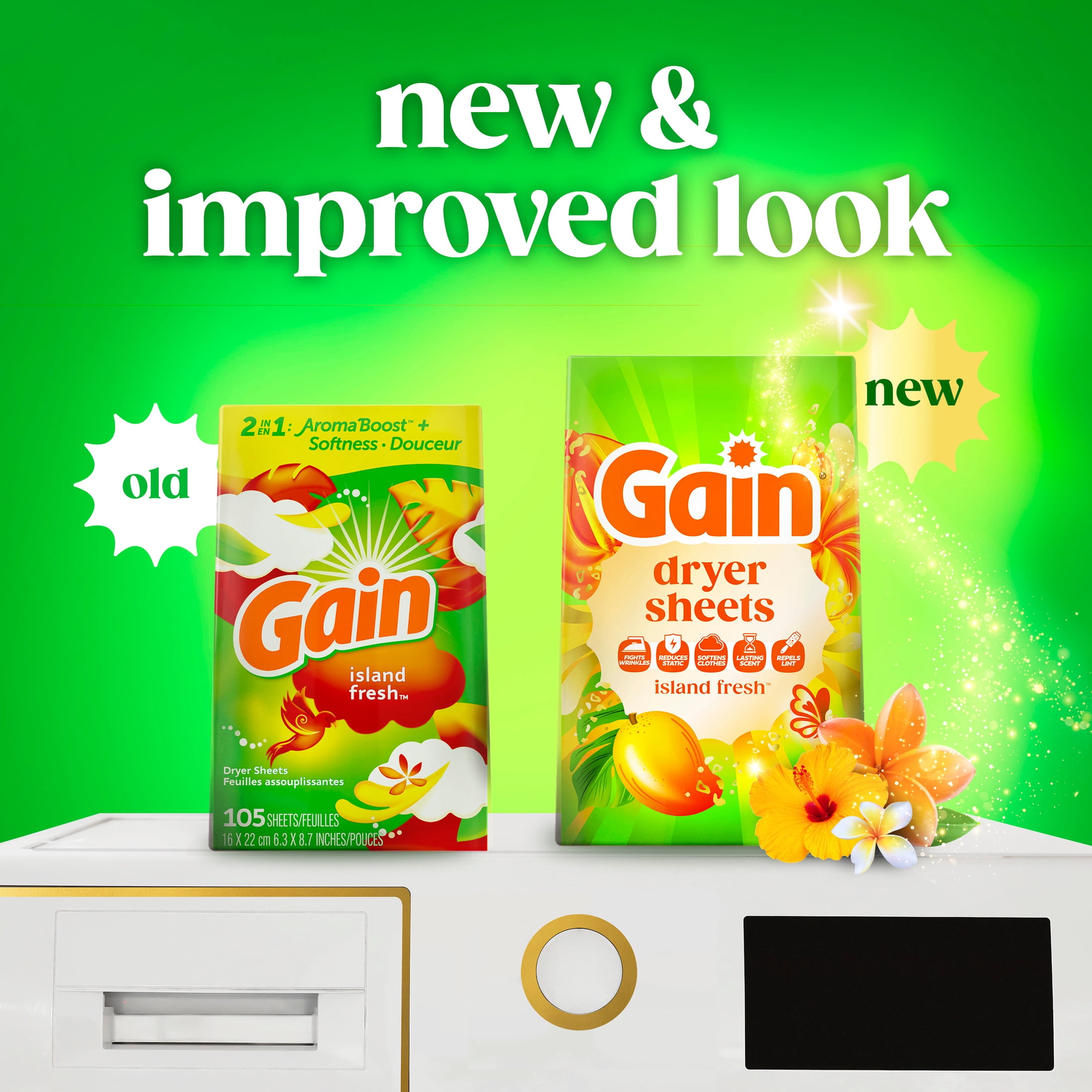 Gain Dryer Sheets, Island Fresh Scent, 240 Count
