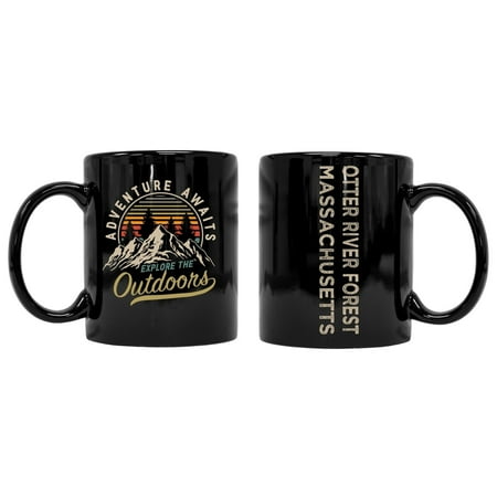 

Otter River Forest Massachusetts Souvenir Adventure Awaits 8 oz Coffee Mug 2-Pack