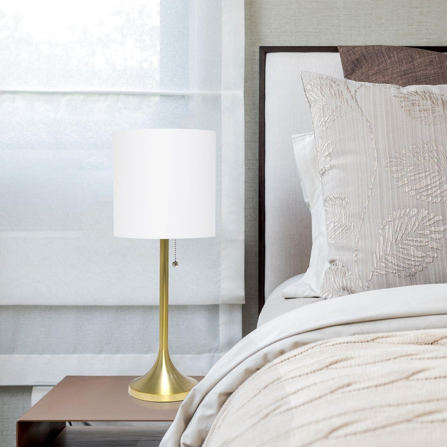 Lampe de table conique Simple Designs avec abat-jour en tissu