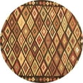 thumbnail image 1 of Ahgly Company Machine Washable Indoor Round Oriental Brown Traditional Area Rugs, 3' Round, 1 of 4