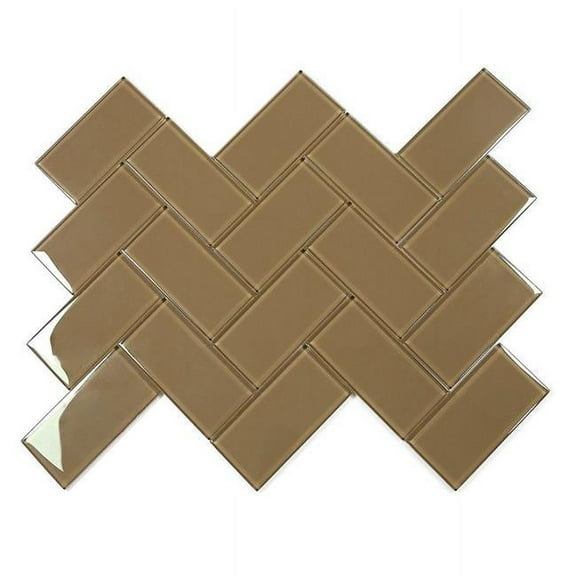 Abolos UNBMET0306-BR Metro Brown 3 in. x 6 in. Rectangle Glossy Glass Subway Wall Tile