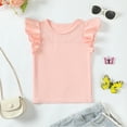 thumbnail image 2 of 7T Big Girls Clothes Big Girls Sleeveless T-shirt 7-8 Years Big Girls Solid Color Round Neckline Summer T-shirt Tops Pink, 2 of 6