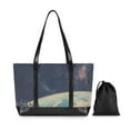 thumbnail image 7 of FORMRS Canvas Laptop Tote Bag for Women with 15.6" Computer Compartments Shoulder Handbag, Blue Earth, 7 of 7