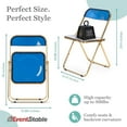 thumbnail image 3 of EventStable Clear Acrylic Folding Chair with Electroplate Gold Frame, Lightweight Portable Seating Stackable Comfortable Chair for Indoor Outdoor Dining, Events & Parties - Cobalt Blue - 4-Pack, 3 of 9