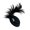 Black, variant on Ladies Hair Clip Feather Felt Hat Shape Headband for Halloween Braids Ponytail