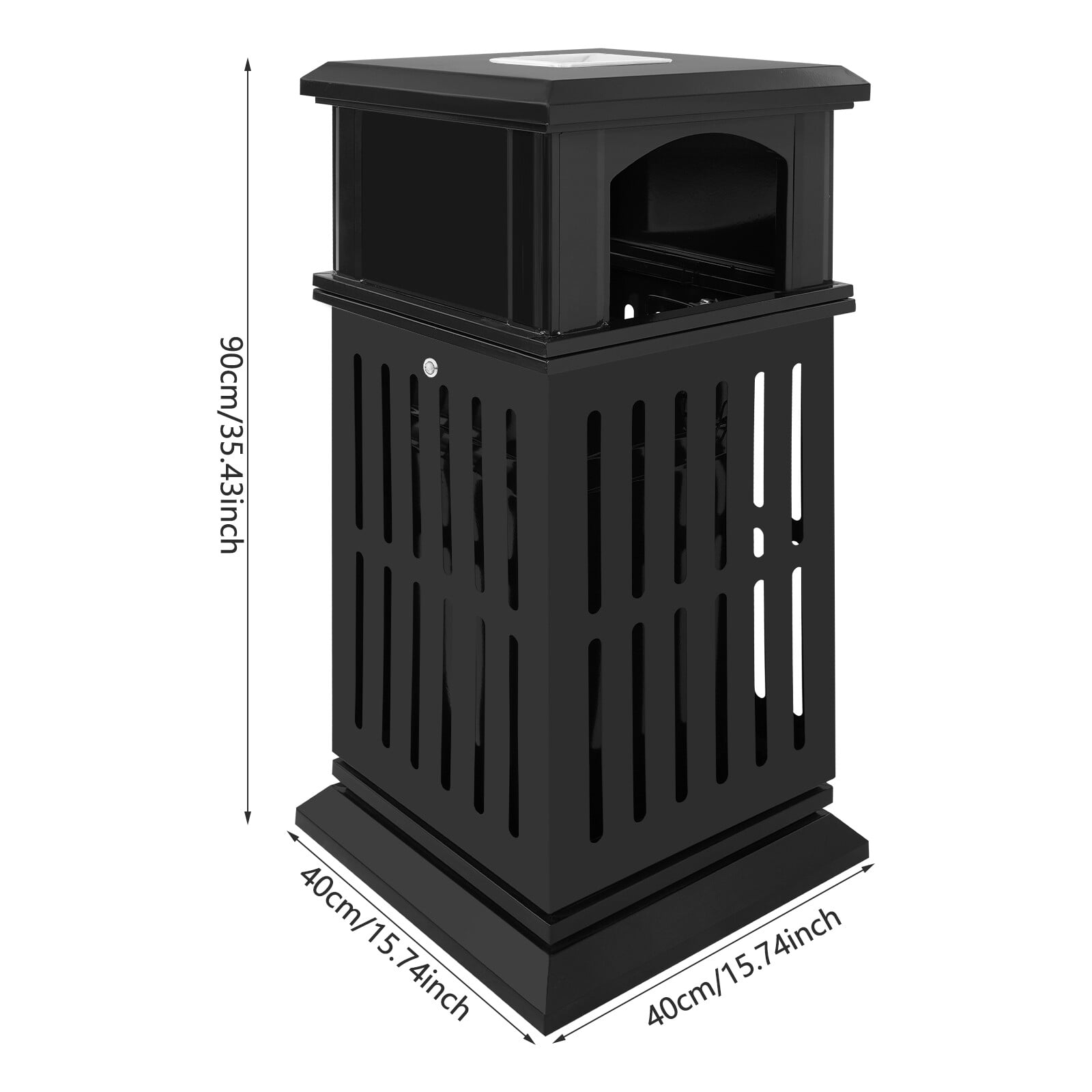 Outdoor Trash Can Commercial Garbage Bin Heavy Duty Yard Garage Waste Container for Patios, Courtyards