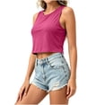 thumbnail image 3 of Babysbule Women's Sleeveless Crew Neck Muscle Crop Tank Top, Regular Fit Casual Summer Knit Blouse, 3 of 6