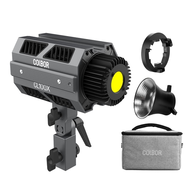 CL100X Studio COB Photography Light 110W Bi-Color Temperature LED Video Light 2700K-6500K CRI97+ Dimmable 10 Lighting Effects APP Control with Bowens Mount Reflector Carrying Bag for Vlog L