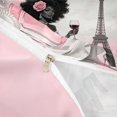 thumbnail image 4 of Castle Fairy Elegant Black Woman Twin Duvet Cover,Romantic Paris Eiffel Tower Twin Bedding,Pink,Pink Reversible,1 Duvet Cover and 1 Pillowcase, 4 of 6