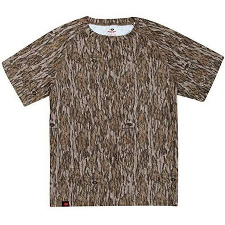 Mossy Oak Camo Shirts for Men Short Sleeve Hunting Shirts for Men (Small Bottomland)