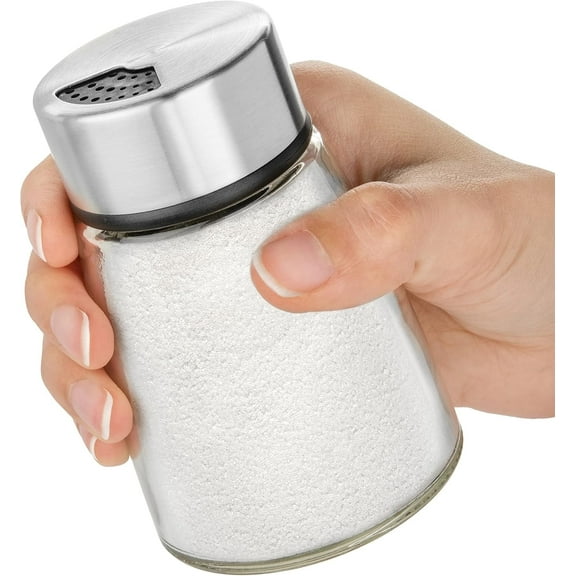 Dompilc Salt Shaker or Pepper Shaker with Adjustable Pour Holes - Stainless Steel Spice Dispenser - Perfect for Pink Himalayan, Table Salt （1PC）