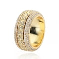 thumbnail image 2 of GKNET Bling Zircon Rotating Ring Rotatable Hip Hop Men's Cuban Circle Finger Jewelry-11-Gold, 2 of 9