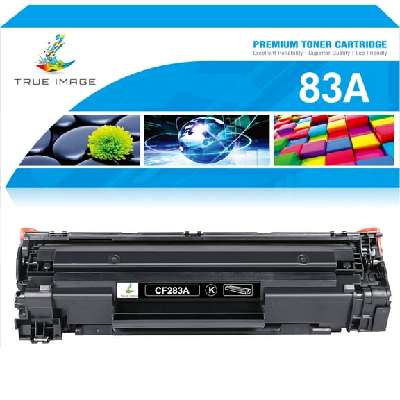 True Image 1-Pack Compatible Toner Cartridge with Chip for HP CF283A 83A Work with HP LaserJet Pro MFP M125rnw M126nw M126a M127fn M128fn M225dw Printer (Black)