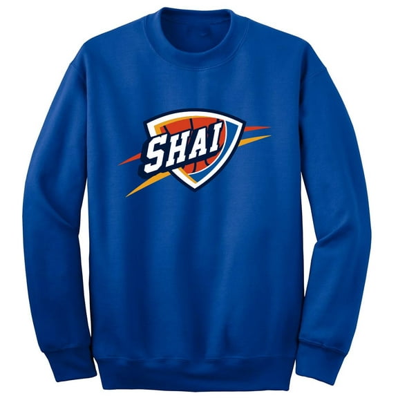 Blue Shai Gilgeous-Alexander Thunder SGA Logo Crew Neck Sweatshirt