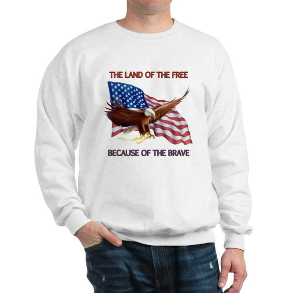 CafePress - Land Of The Free... Sweatshirt - Crew Neck Sweatshirt