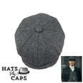 thumbnail image 4 of VOOPET Men's Peaky Blinders Hat Newsboy Flat Cap Herringbone Tweed Wool Baker Boy Gatsby, 4 of 6