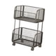 thumbnail image 2 of Carrito de almacenamiento de cocina compacto con cestas de alambre metálico y ruedas, contenedores de almacenamiento, Negro, 2 of 9