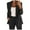 Black, variant on Kukoosong Summer Saving Clearance! Two Piece Outfits for Women Suits Blazer and Pants Women Solid Long Sleeve Tops Cardigan Coat Pockets Long Pants Suit Beige S