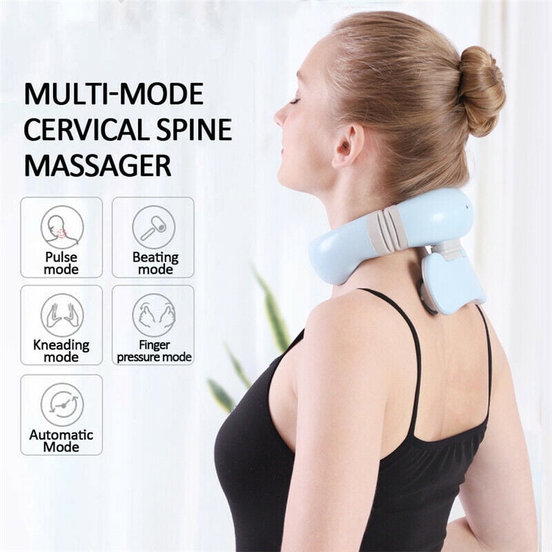 Smart Neck Massager with Heat, Electric Pulse Neck Body Shoulder Massager Pressure Point,Wireless 3D Travel Neck Massage Equipment for Office, Home