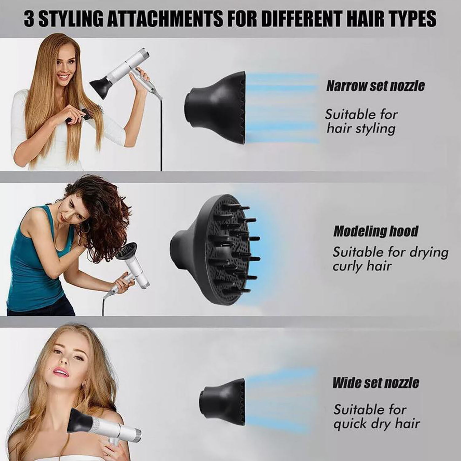 Professional 2500W Ionic Hair Dryer with Diffuser – High-Speed, Lightweight Blow Dryer for Women, Fast Drying, Anti-Frizz & Healthy Hair Care